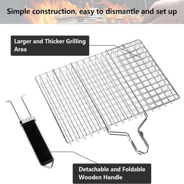 Grilg Camping Folding Basket Outdoor BBQ